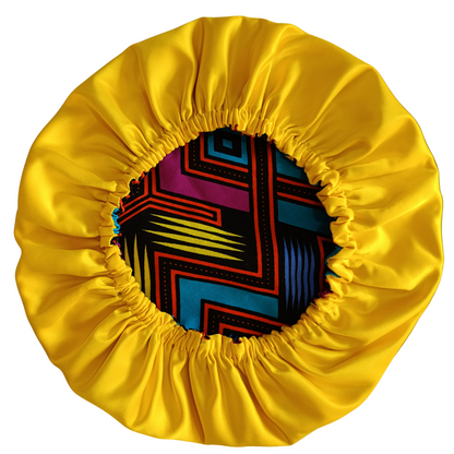 African Print Satin Bonnet