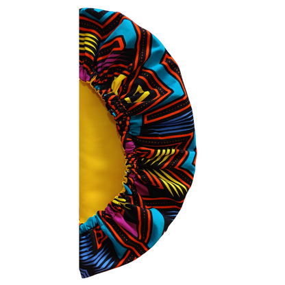 African Print Satin Bonnet
