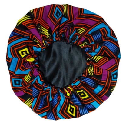African Print Satin Bonnet
