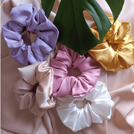 Satin Scrunchies - Gentle on Hair and Stylish - 5 Pack
