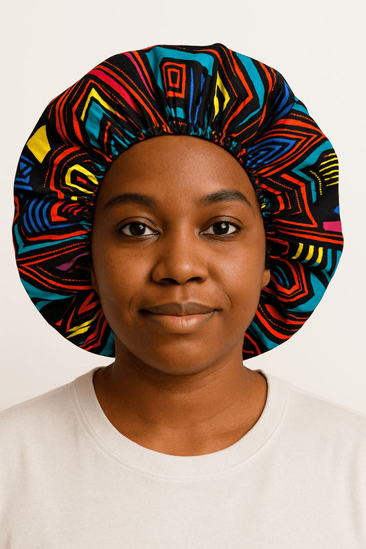 African Print Satin Bonnet